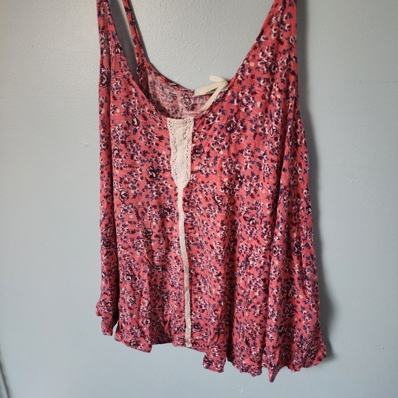 Kimchi Blue Medium Pink Floral Boho Tank Top - Picture 2 of 5